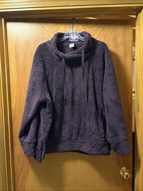 Cozy Plush Cowl Neck Sweater - Deep Plum Rich purple members mark XXL women NWT